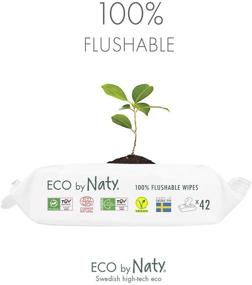 img 2 attached to 🌿 Eco by Naty Flushable Baby Wipes, 504 count (12 packs of 42) | Plant-Based & Compostable | Zero Plastic | Chemical-Free