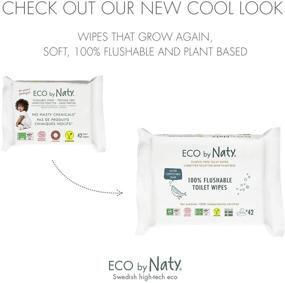 img 1 attached to 🌿 Eco by Naty Flushable Baby Wipes, 504 count (12 packs of 42) | Plant-Based & Compostable | Zero Plastic | Chemical-Free
