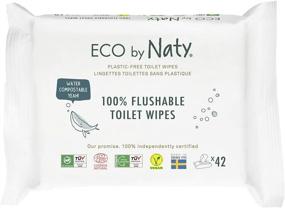 img 4 attached to 🌿 Eco by Naty Flushable Baby Wipes, 504 count (12 packs of 42) | Plant-Based & Compostable | Zero Plastic | Chemical-Free