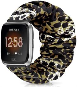 img 4 attached to Ремешок для часов URU Shield Scrunchie, совместимый с Fitbit Versa/Versa 2/Versa Lite/Versa SE/легкий дышащий ремешок для часов Сменный браслет Аксессуары для женщин и Amp