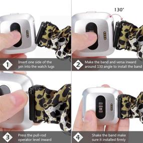 img 1 attached to Ремешок для часов URU Shield Scrunchie, совместимый с Fitbit Versa/Versa 2/Versa Lite/Versa SE/легкий дышащий ремешок для часов Сменный браслет Аксессуары для женщин и Amp