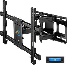 img 4 attached to JUSTSTONE Full Motion TV Wall Mount: Height Setting, Dual Articulating Arms for 37-82 Inch Flat Curved TVs, Swivels & Tilts with Rotation, Holds up to 121lbs, Max VESA 600X400mm