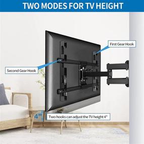 img 2 attached to JUSTSTONE Full Motion TV Wall Mount: Height Setting, Dual Articulating Arms for 37-82 Inch Flat Curved TVs, Swivels & Tilts with Rotation, Holds up to 121lbs, Max VESA 600X400mm