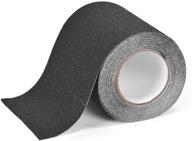 🚧 premium anti slip traction tape, 6" × 30 feet - extra long and wide, 80 grit with best grip and friction - safe step tread with strong abrasive adhesive for stairs, indoor, outdoor - black logo