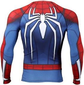img 3 attached to 🕷️ Великолепный стиль и производительность: реглан с принтом Человека-паука, компрессионная одежда для мужчин X-Large.