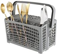 🧺 universal dishwasher silverware cutlery basket, 2-in-1 replacement (10 x 6 x 5 inches) for dinnerware utensil - compatible with samsung, bosch, lg, frigidaire, kitchenaid, whirlpool - gray logo