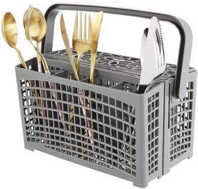 img 4 attached to 🧺 Universal Dishwasher Silverware Cutlery Basket, 2-in-1 Replacement (10 x 6 x 5 inches) for Dinnerware Utensil - Compatible with Samsung, Bosch, LG, Frigidaire, KitchenAid, Whirlpool - Gray