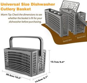 img 2 attached to 🧺 Universal Dishwasher Silverware Cutlery Basket, 2-in-1 Replacement (10 x 6 x 5 inches) for Dinnerware Utensil - Compatible with Samsung, Bosch, LG, Frigidaire, KitchenAid, Whirlpool - Gray