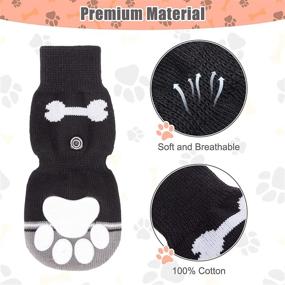 img 1 attached to 🐾 Защитите лапки вашего щенка с помощью носков BINGPET Anti-Slip Dog Socks - узор в виде кости, 2 пары для максимального комфорта и безопасности.