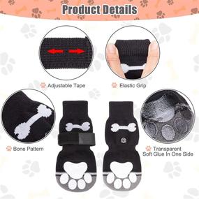 img 2 attached to 🐾 Защитите лапки вашего щенка с помощью носков BINGPET Anti-Slip Dog Socks - узор в виде кости, 2 пары для максимального комфорта и безопасности.