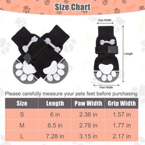 img 3 attached to 🐾 Защитите лапки вашего щенка с помощью носков BINGPET Anti-Slip Dog Socks - узор в виде кости, 2 пары для максимального комфорта и безопасности.