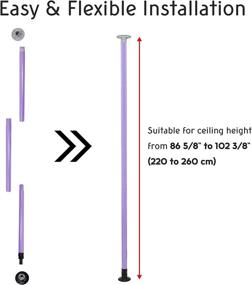 img 2 attached to 💃 AW Portable Static Dance Pole Full Kit Package for Exercise, Club Party, and Weight Loss - 50mm with Bag (Non-Rotating)