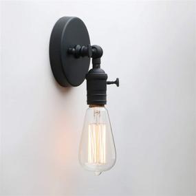 img 1 attached to Permo Minimalist Single Socket 1- Light Wall Sconce Lighting With On/Off Switch (Black)