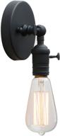 permo minimalist single socket 1- light wall sconce lighting with on/off switch (black) logo