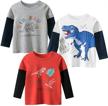 toddler 2 pack sleeve dinosaur t shirts logo