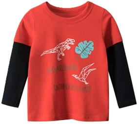 img 3 attached to Toddler 2 Pack Sleeve Dinosaur T Shirts