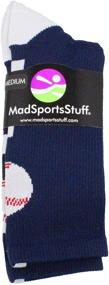 img 3 attached to 🧦 Стильные спортивные носки MadSportsStuff с логотипом бейсбола в нескольких ярких цветах