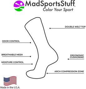 img 2 attached to 🧦 Стильные спортивные носки MadSportsStuff с логотипом бейсбола в нескольких ярких цветах