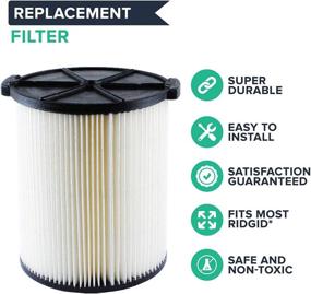 img 1 attached to 🔍 High-Quality VF4000 Replacement Filter for Rid-gid, Husky, and Craftsman Wet Dry Vacuums - Perfect Fit for 5-20 Gallon Models - Washable & Reusable