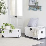 deco 79 28/31 wood trunk set - white/black: elegant storage solution for home décor логотип