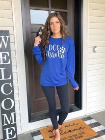 img 1 attached to 🐶 Dog Mom Sweatshirt: Trendy Dog Mama Shirt for Women - Long Sleeve, Cute Dog Sweater, Letter Print Tshirt Tops