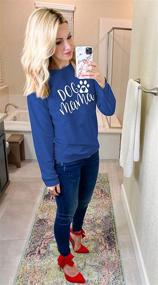 img 2 attached to 🐶 Dog Mom Sweatshirt: Trendy Dog Mama Shirt for Women - Long Sleeve, Cute Dog Sweater, Letter Print Tshirt Tops