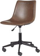 🪑 upgrade your home office with the signature design by ashley brown faux leather swivel desk chair logo