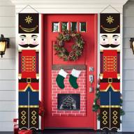 maiago nutcracker christmas decorations - life size soldier model porch signs for indoor & outdoor xmas décor - nutcracker banners for home, wall, front door, apartment party логотип