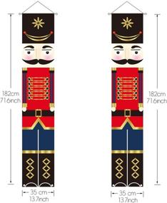 img 3 attached to MAIAGO Nutcracker Christmas Decorations - Life Size Soldier Model Porch Signs for Indoor & Outdoor Xmas Décor - Nutcracker Banners for Home, Wall, Front Door, Apartment Party