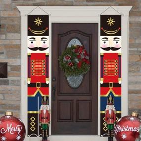 img 1 attached to MAIAGO Nutcracker Christmas Decorations - Life Size Soldier Model Porch Signs for Indoor & Outdoor Xmas Décor - Nutcracker Banners for Home, Wall, Front Door, Apartment Party