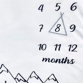 img 1 attached to 🐻 Personalized Baby Monthly Milestone Blanket for Boys - Bear Mountain Newborn Month Blanket, Unisex Neutral Shower Gift, Woodland Nursery Decor, Photography Background Prop with Marker (51''x40'')