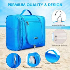 img 1 attached to 🛁 Waterproof Hanging Toiletry Bag for Women and Men - Extra Large Travel Organizer with Hook, perfect for Kids, Girls, and Makeup - Bathroom Shower Bag, Shaving Kit Bag - Size: 13 x 11 x 6.3 inch