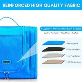 img 2 attached to 🛁 Waterproof Hanging Toiletry Bag for Women and Men - Extra Large Travel Organizer with Hook, perfect for Kids, Girls, and Makeup - Bathroom Shower Bag, Shaving Kit Bag - Size: 13 x 11 x 6.3 inch