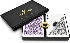 img 4 attached to ♠️ Copag 1546 Design Plastic Playing Cards - Poker Size Regular Index Purple/Gray - Double Deck Set - 100% Plastic