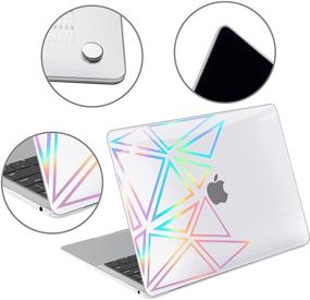 img 2 attached to 💻 G JGOO MacBook Air 13 inch Case 2021 2020 2019 2018 Release M1 A2337 A2179 A1932, Retina & Touch ID, Laser Pattern Hard Shell Cover + Keyboard Cover + Screen Protector, Triangle