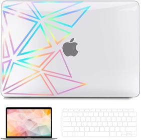 img 4 attached to 💻 G JGOO MacBook Air 13 inch Case 2021 2020 2019 2018 Release M1 A2337 A2179 A1932, Retina & Touch ID, Laser Pattern Hard Shell Cover + Keyboard Cover + Screen Protector, Triangle