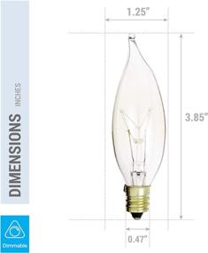 img 3 attached to 💡 (Pack of 12) Clear Candelabra Base (E12) Flame Tip 120V Decorative Dimmable Chandelier Light Bulbs (40W)