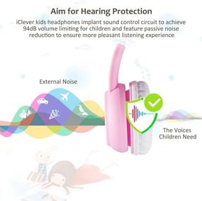 img 3 attached to iClever HS15 Kids Headphones with Microphone for School - Shareport: Foldable Stereo Wired Headset with 94dB Volume Limiter - Suitable for Children/Teens/Boys/Girls/Airplane/iPad/Tablet