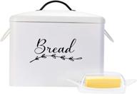 🏡 farmhouse decor large white metal bread box with handles for kitchen countertop - home & abode логотип