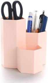 img 4 attached to 💖 Yagote Pink Desk Organizer - Multifunctional Pen Holder & Makeup Brushes Holder for Home, Office, Bathroom