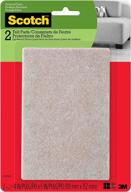 🛋️ premium beige scotch felt pads: 4 in. x 6 in. furniture protectors for hardwood floors - set of 2 logo