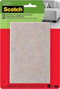 img 4 attached to 🛋️ Premium Beige Scotch Felt Pads: 4 in. x 6 in. Furniture Protectors for Hardwood Floors - Set of 2