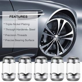 img 1 attached to 🔧 Chrome Lug Nuts - 12x1.5 Closed End Bulge Acorn Lug Nuts - Cone Seat - 19mm Hex Wheel Lug Nuts Compatible for Ford Escape, Ford Focus, Ford Fusion - Pack of 20 Pcs