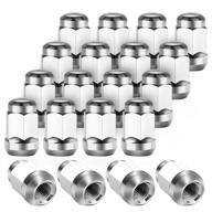 🔧 chrome lug nuts - 12x1.5 closed end bulge acorn lug nuts - cone seat - 19mm hex wheel lug nuts compatible for ford escape, ford focus, ford fusion - pack of 20 pcs logo