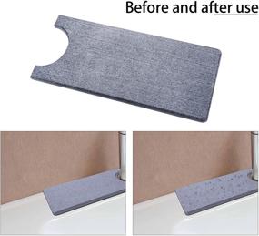 img 1 attached to Durable Wehhbtye Faucet Absorbent Mat - Prevent Water Stains with Grey Faucet Wraparound Diatomite Absorbent Mat - Ideal for Kitchen and Bathroom Sink Counters - Diatomaceous Splash Catcher Dish Drying Pads