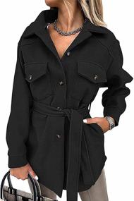 img 4 attached to Halfword Casual Breasted Shacket Outwear Women's Clothing in Coats, Jackets & Vests