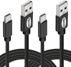 img 4 attached to 🔌 DEEGO USB Type C Cable, 2 Pack Durable Fast Charger Nylon Braided USB C Cable 10Ft 6Ft for Samsung Galaxy S10 S9 S8 Plus Note 9 8, LG V40 G7 G6, Huawei P20 Mate 20, Lumia 950, Black