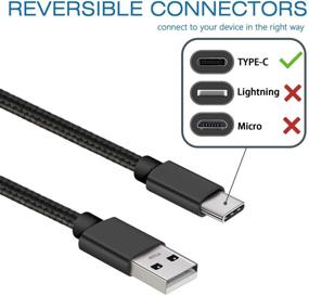 img 3 attached to 🔌 DEEGO USB Type C Cable, 2 Pack Durable Fast Charger Nylon Braided USB C Cable 10Ft 6Ft for Samsung Galaxy S10 S9 S8 Plus Note 9 8, LG V40 G7 G6, Huawei P20 Mate 20, Lumia 950, Black