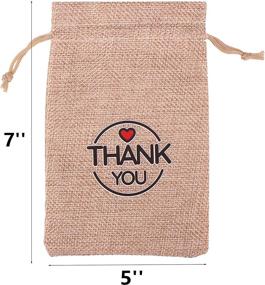 img 1 attached to 🎁 Burlap Bags, 20 Packs 5x7 Thank You Burlap Gift Bags - Buy Now for Wedding, Birthday, Easter, Christmas, New Year