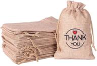 🎁 burlap bags, 20 packs 5x7 thank you burlap gift bags - buy now for wedding, birthday, easter, christmas, new year logo